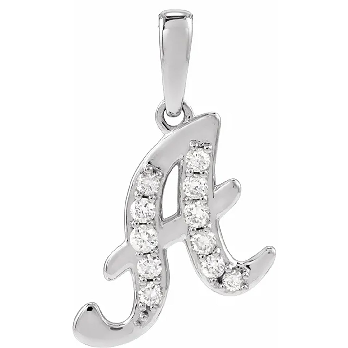 14K Gold Diamond Uppercase Initial Pendant Necklace