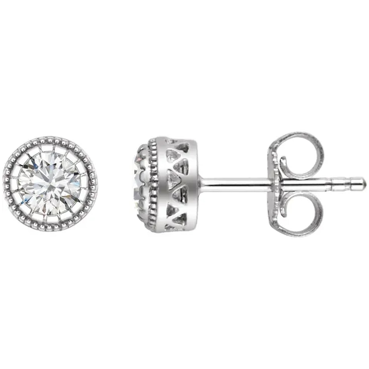 14K Gold Birthstone Stud Earrings
