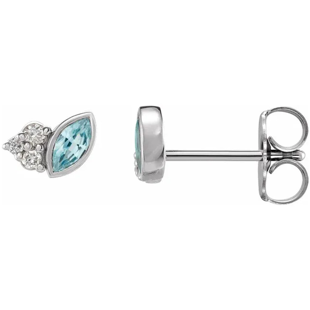 Natural Gemstone & .05 CTW Natural Diamond Earrings