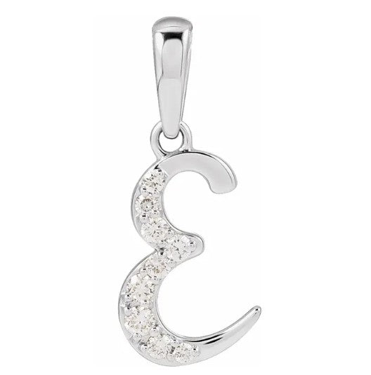 14K Gold Diamond Uppercase Initial Pendant Necklace