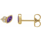 Natural Gemstone & .05 CTW Natural Diamond Earrings