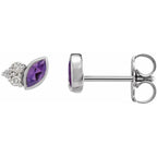 Natural Gemstone & .05 CTW Natural Diamond Earrings