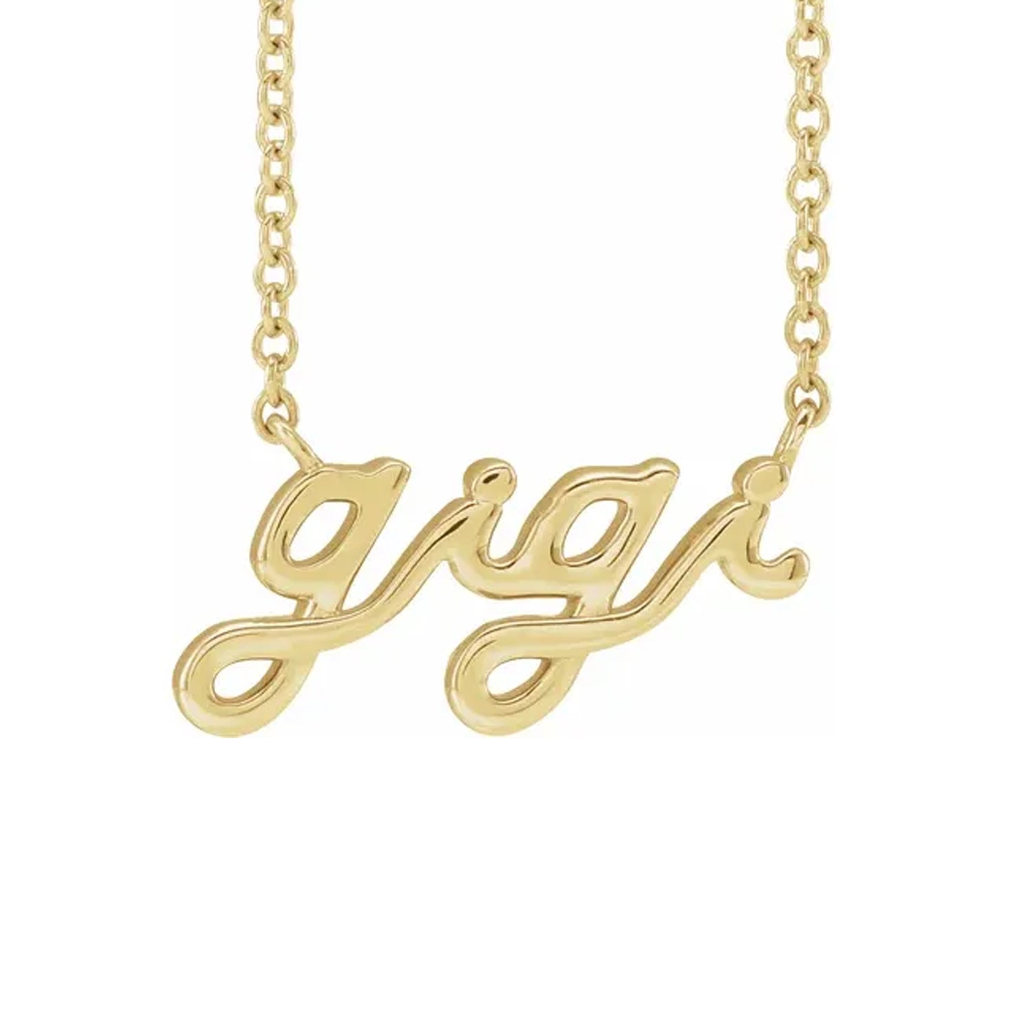 14K Lowercase Script Gigi 18" Necklace