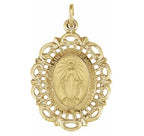 14K Gold Oval Filigree Miraculous Medal