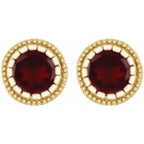 14K Gold Birthstone Stud Earrings