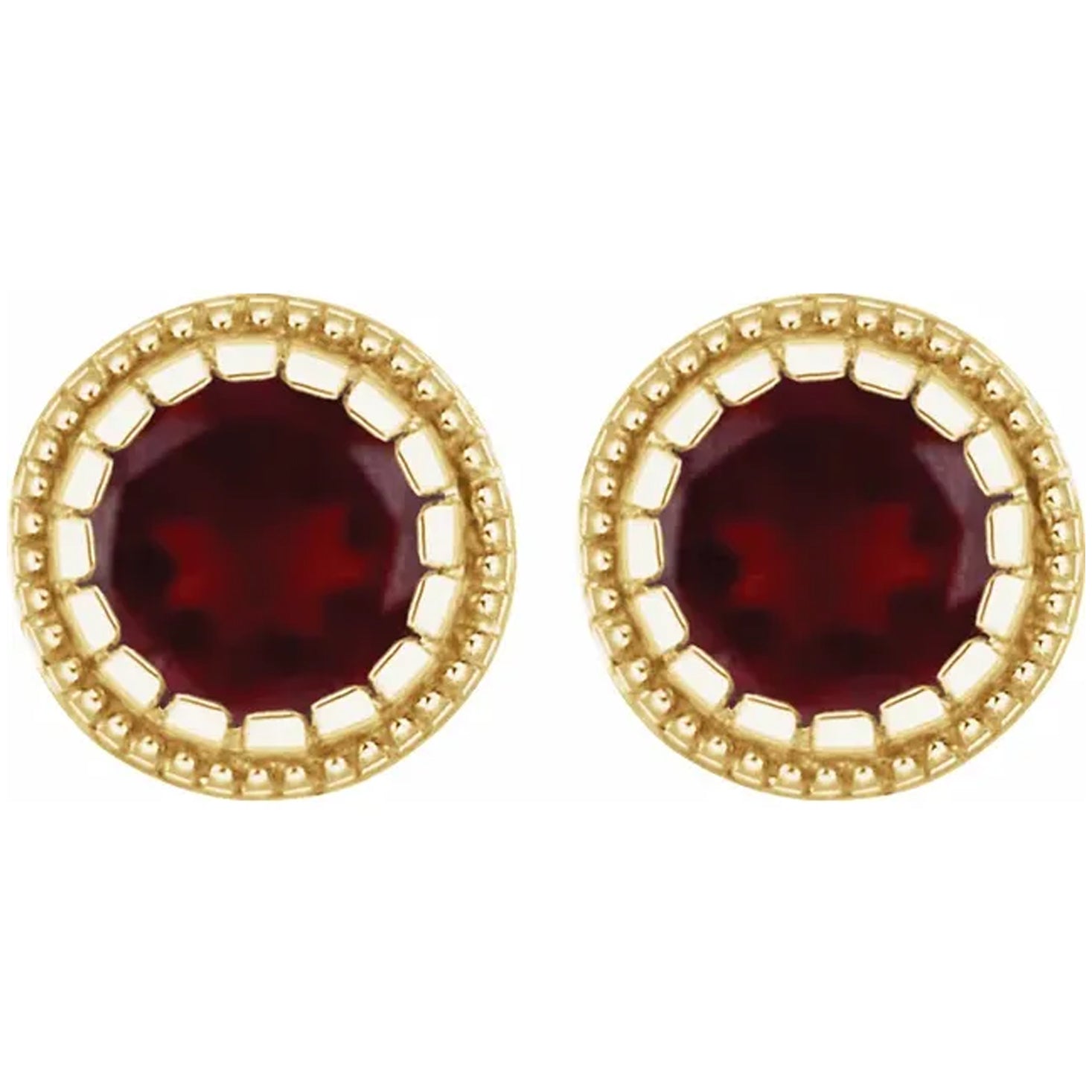 14K Gold Birthstone Stud Earrings