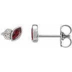 Natural Gemstone & .05 CTW Natural Diamond Earrings