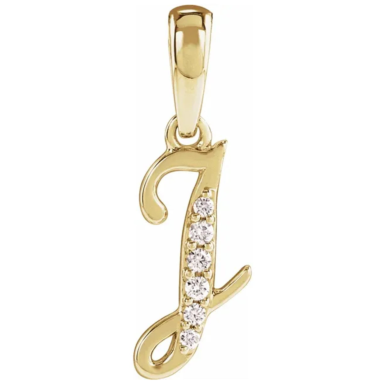 14K Gold Diamond Uppercase Initial Pendant Necklace