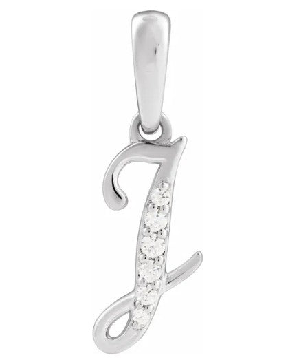 14K Gold Diamond Uppercase Initial Pendant Necklace