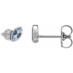 Natural Gemstone & .05 CTW Natural Diamond Earrings