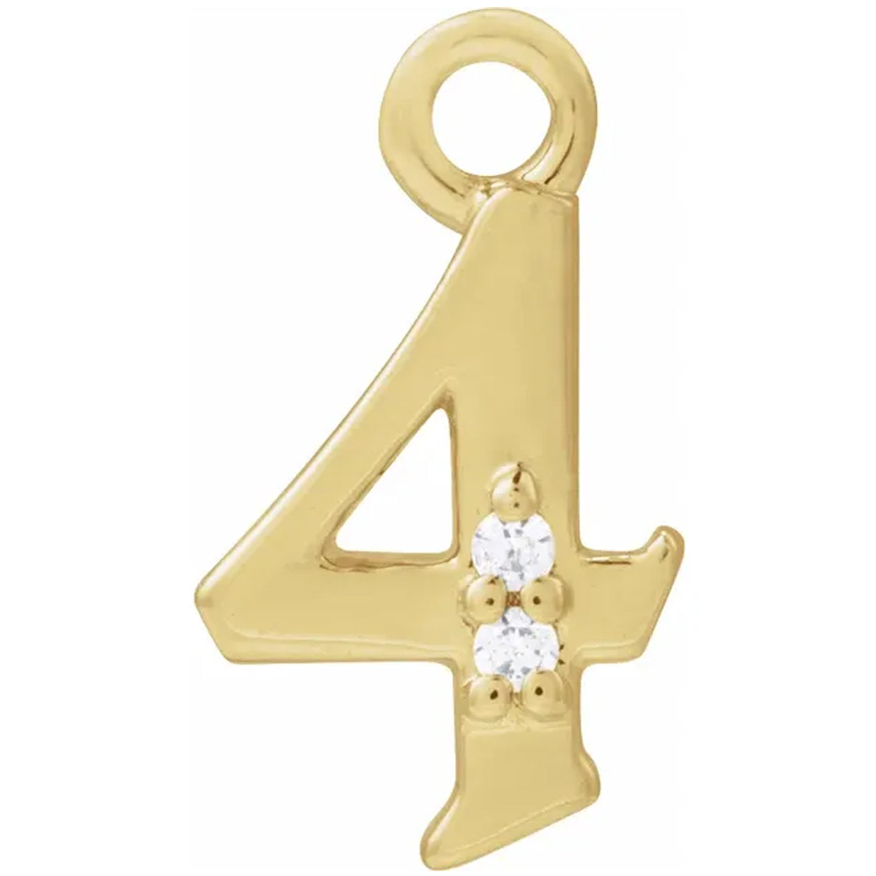 14K Gold .01 CTW Natural Diamond Numeral Dangle Charm
