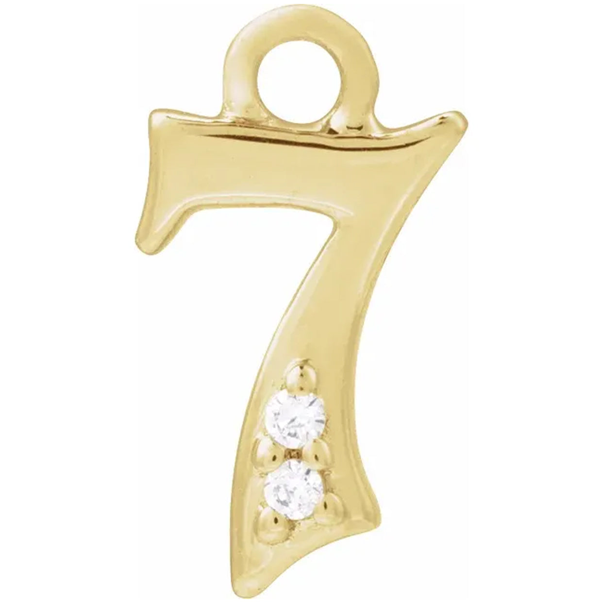 14K Gold .01 CTW Natural Diamond Numeral Dangle Charm