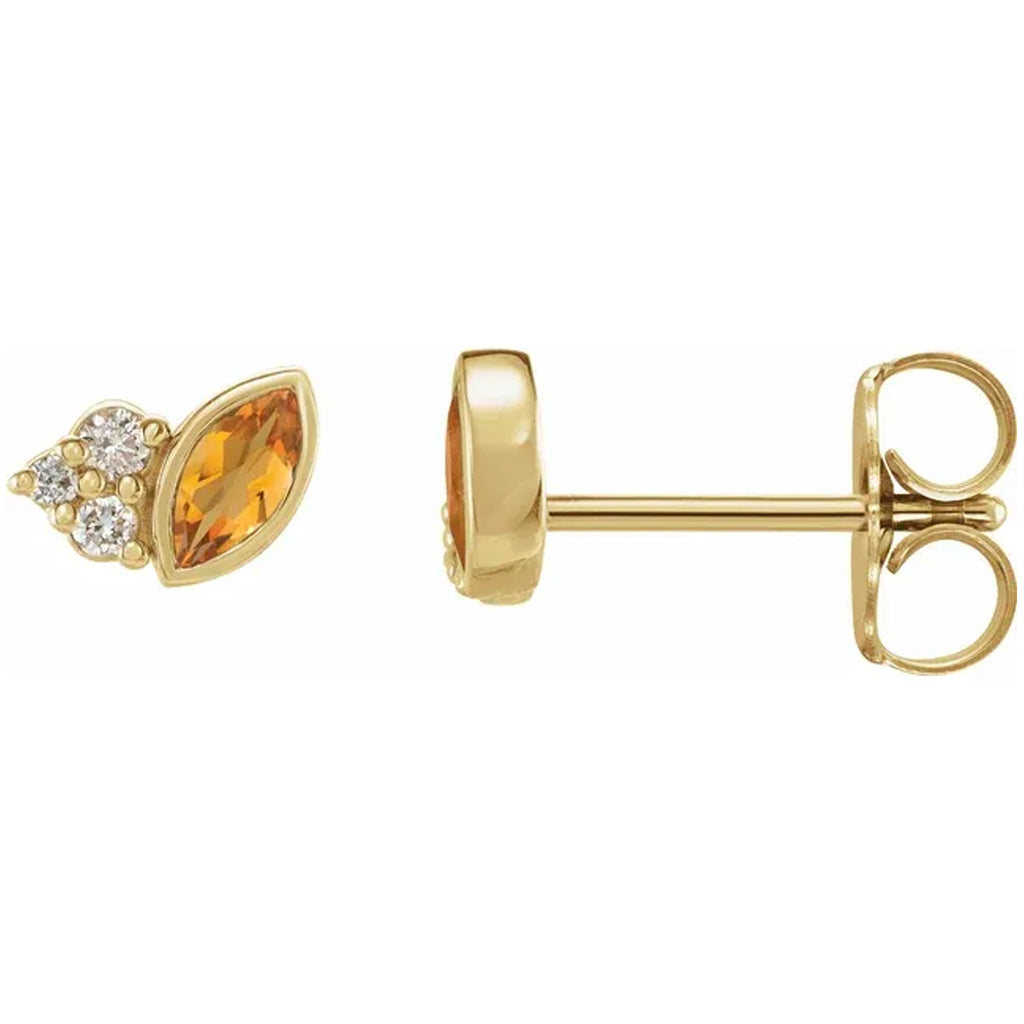 Natural Gemstone & .05 CTW Natural Diamond Earrings