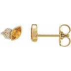 Natural Gemstone & .05 CTW Natural Diamond Earrings