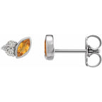Natural Gemstone & .05 CTW Natural Diamond Earrings