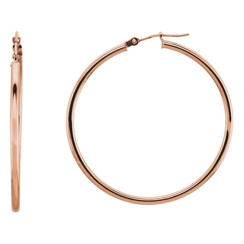 14K Gold Tube Hoop Earring