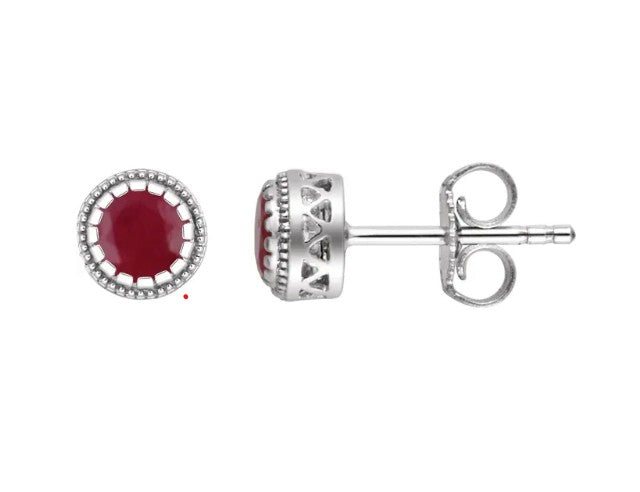 14K Gold Birthstone Stud Earrings