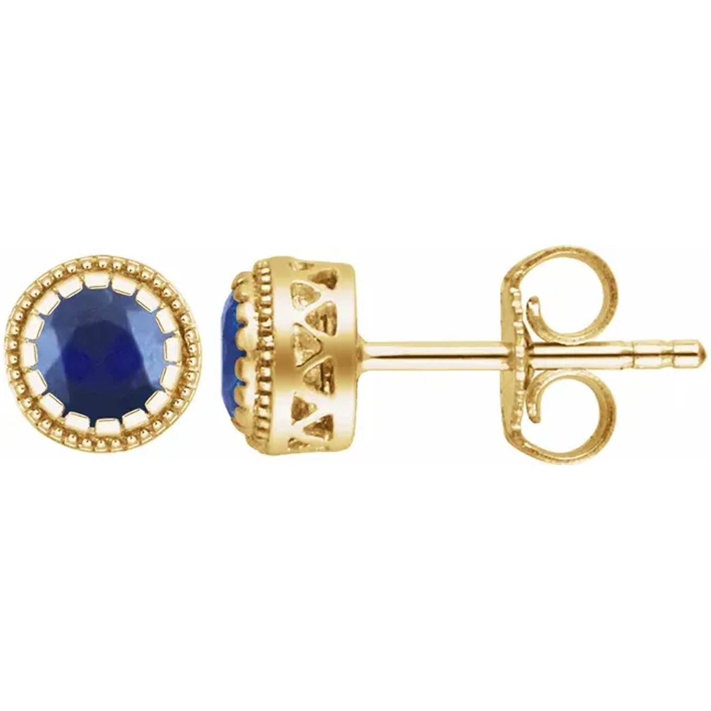 14K Gold Birthstone Stud Earrings