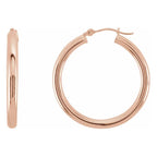 14K Gold Tube Hoop Earring