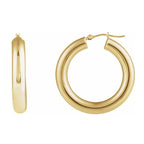 14K Gold Tube Hoop Earring