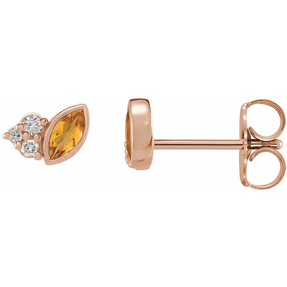 Natural Gemstone & .05 CTW Natural Diamond Earrings