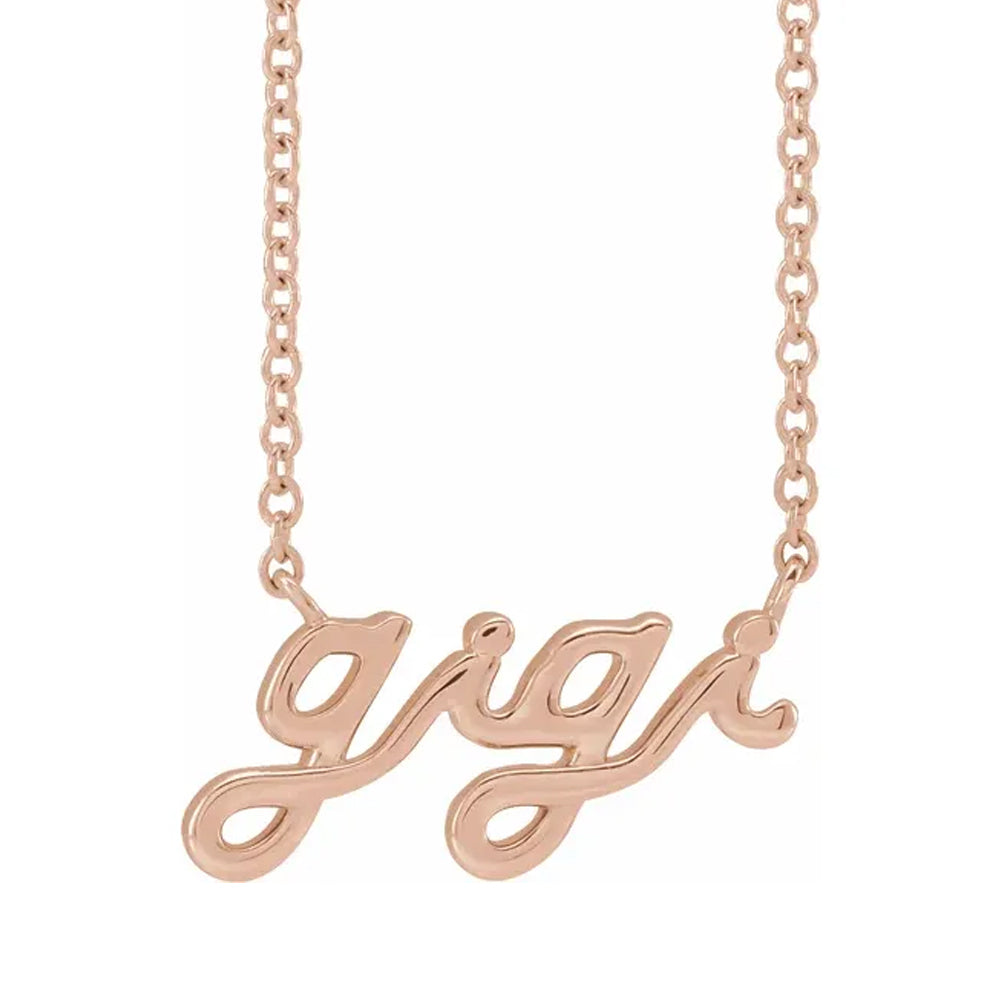 14K Lowercase Script Gigi 18" Necklace