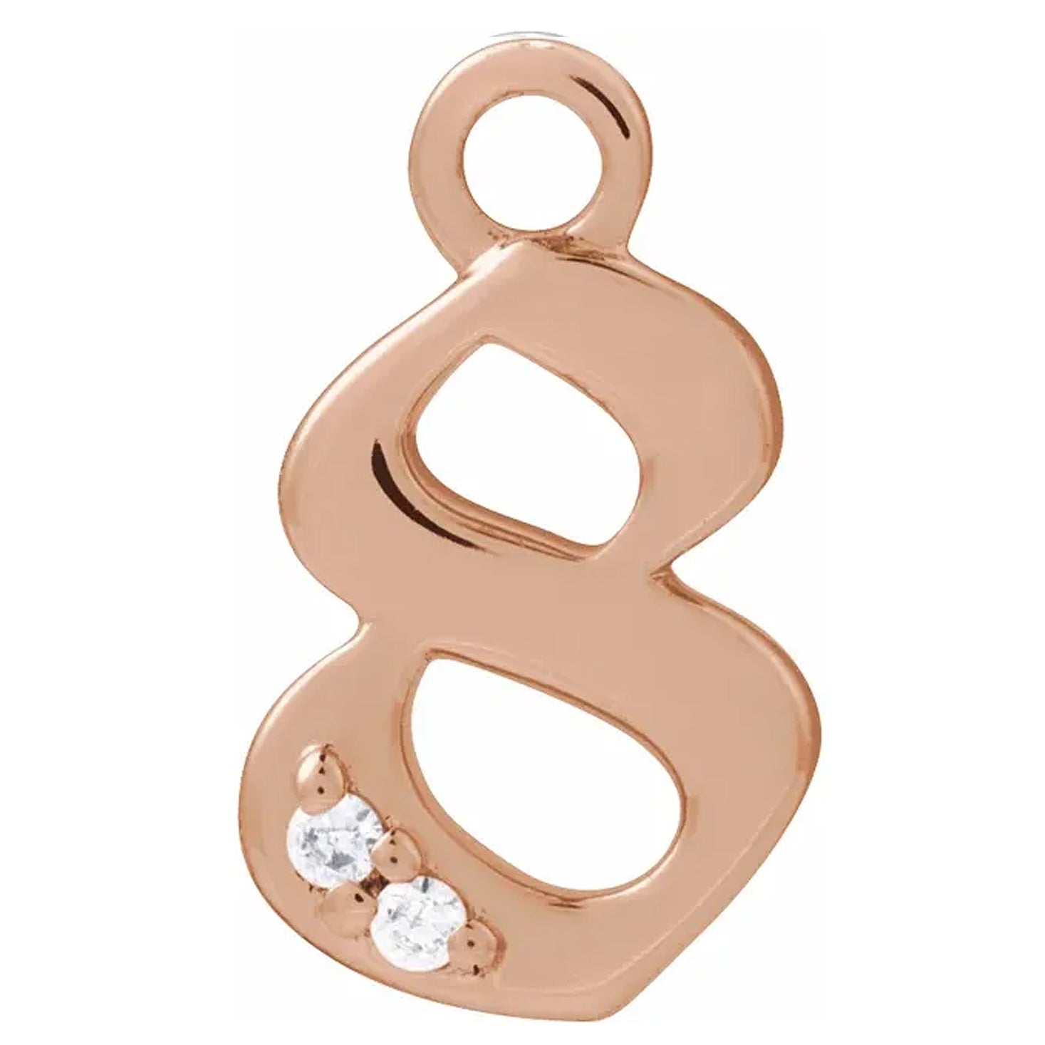 14K Gold .01 CTW Natural Diamond Numeral Dangle Charm
