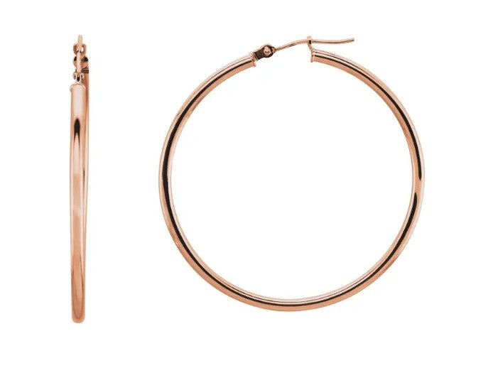 14K Gold Tube Hoop Earring