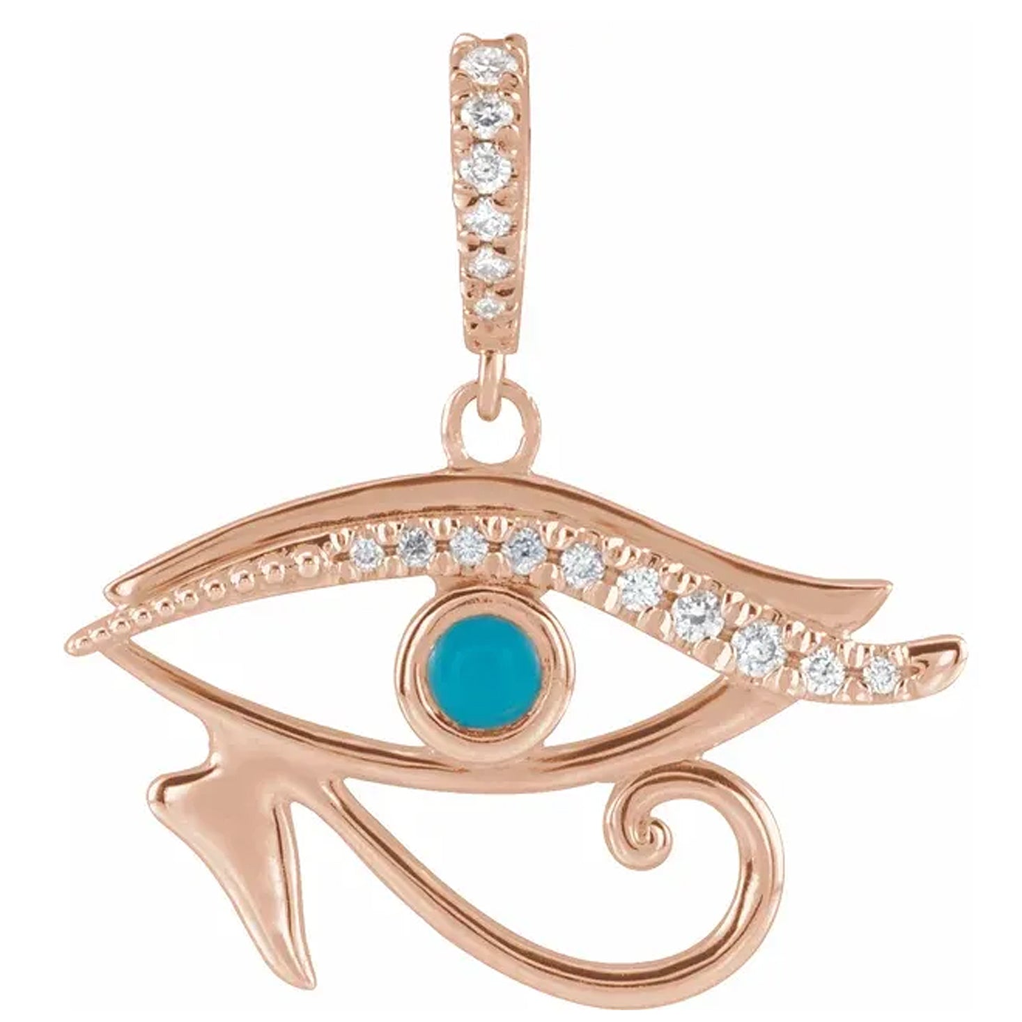 14K Gold Eye of Providence Natural Gemstone & Diamond Pendant