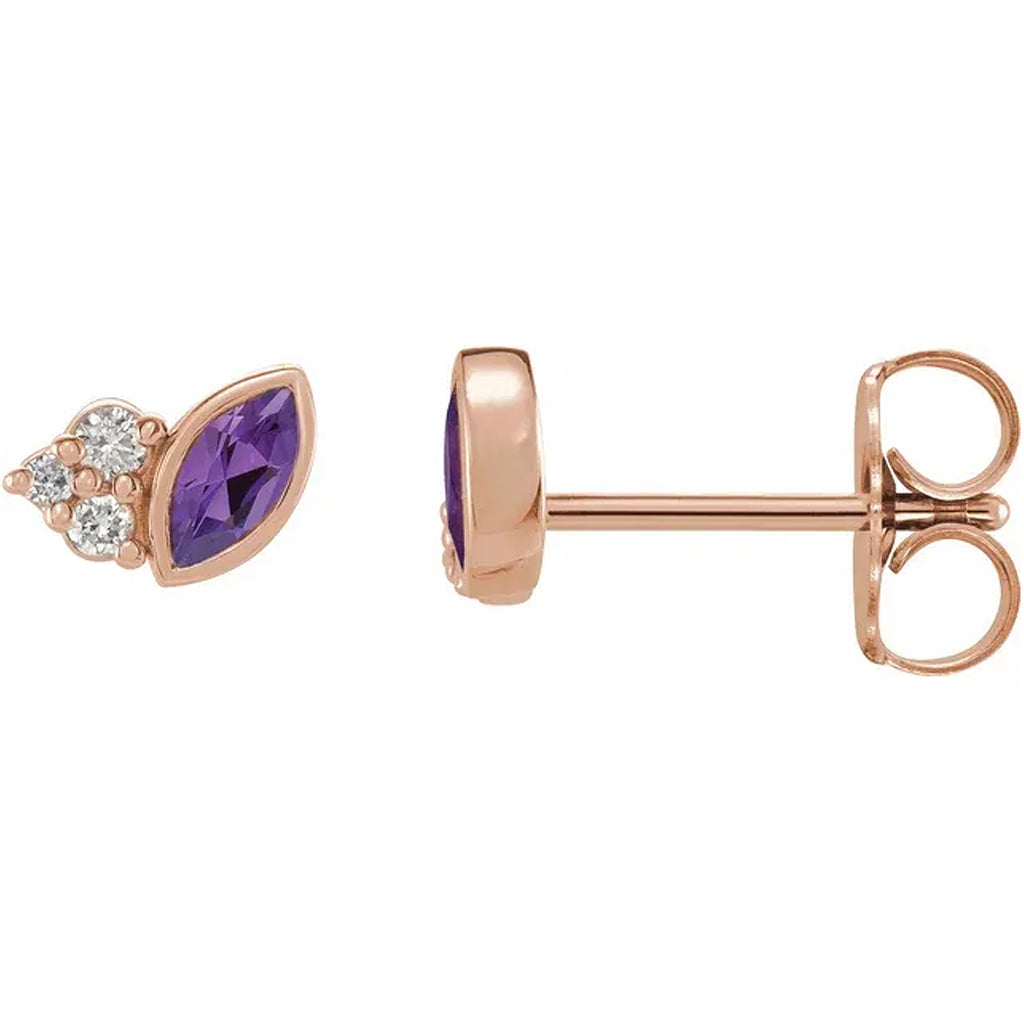 Natural Gemstone & .05 CTW Natural Diamond Earrings