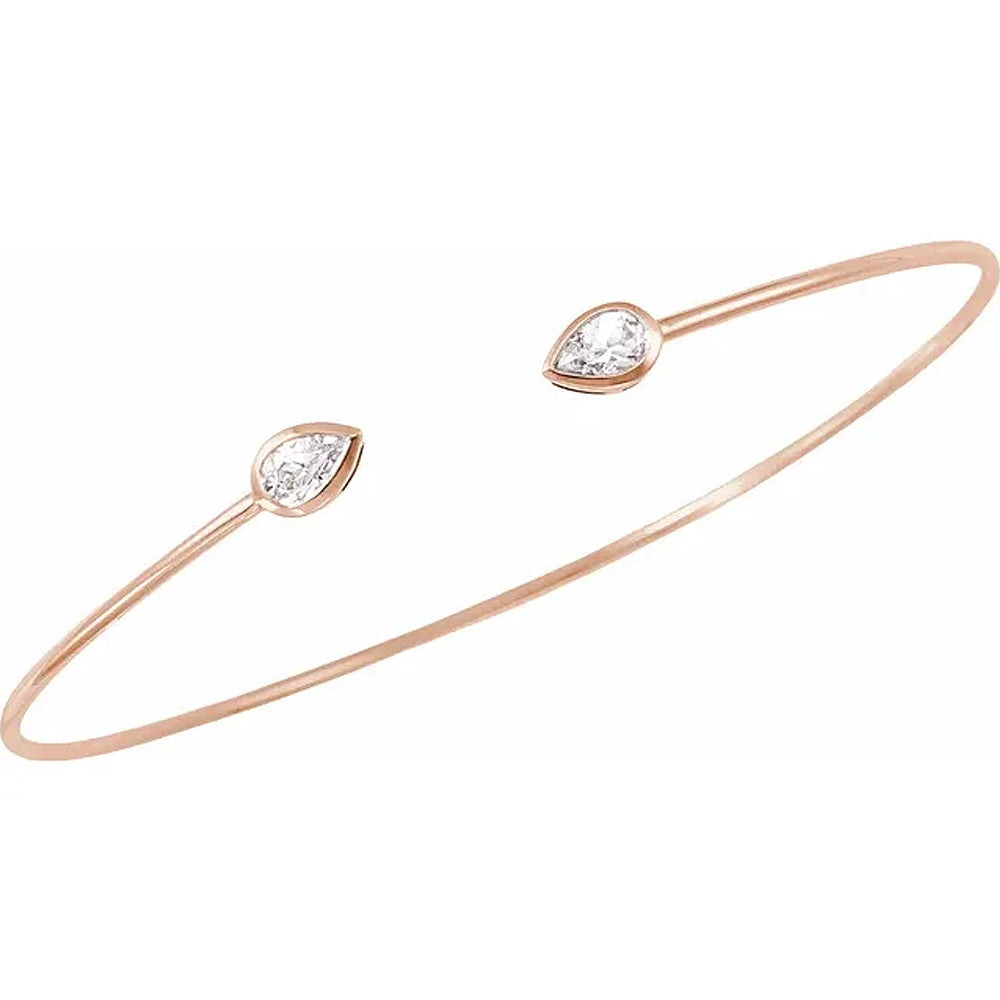 14K Gold 1/2 CTW Diamond Bangle Bracelet