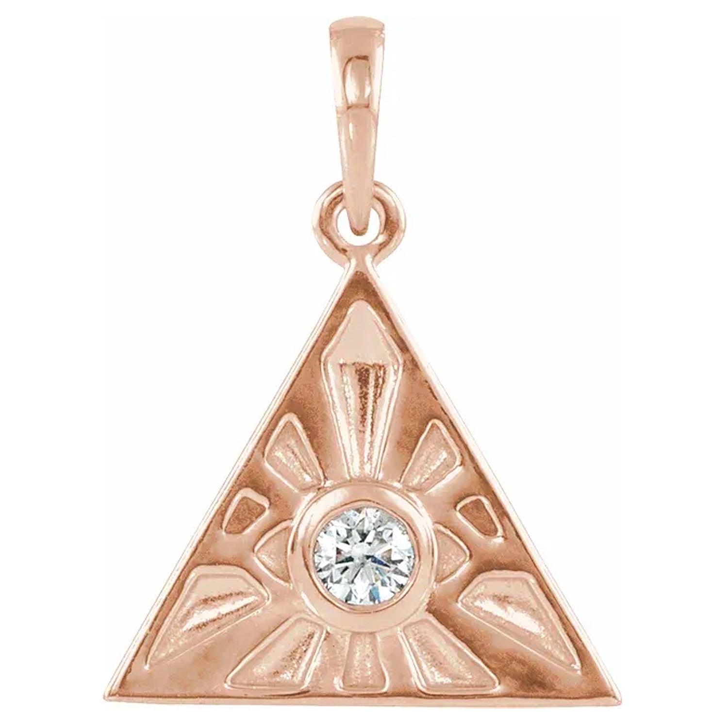 14K Gold Diamond Eye of Providence Pendant