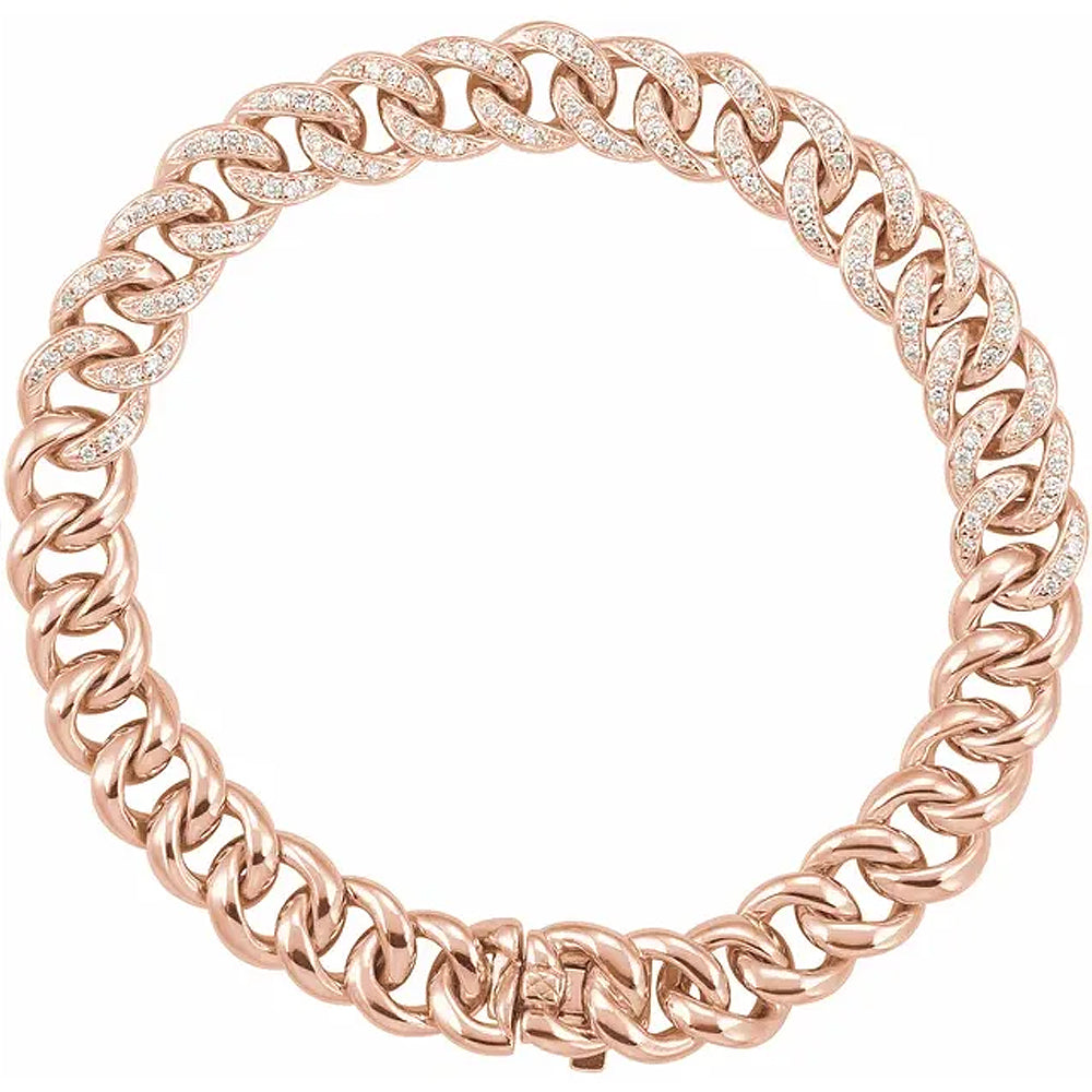 14K Gold Diamond Curb Bracelet
