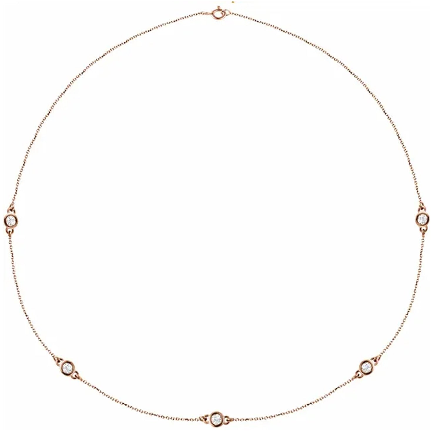 14K Yellow Gold 1 CTW Natural Diamond Five-Station Necklace