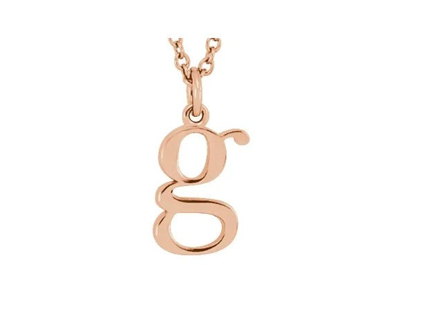 14K Gold Lowercase Initial Necklace