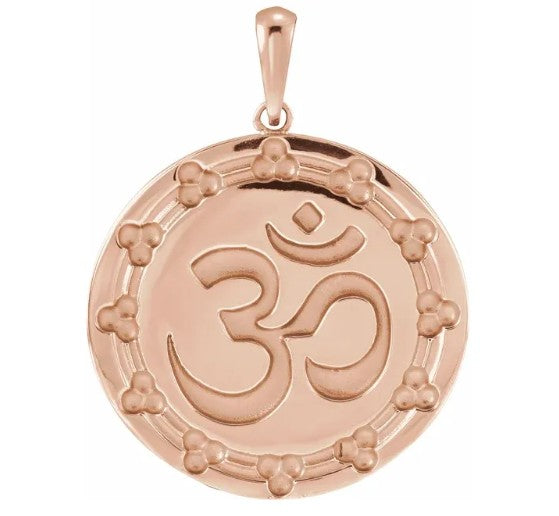 14K Gold Om Pendant