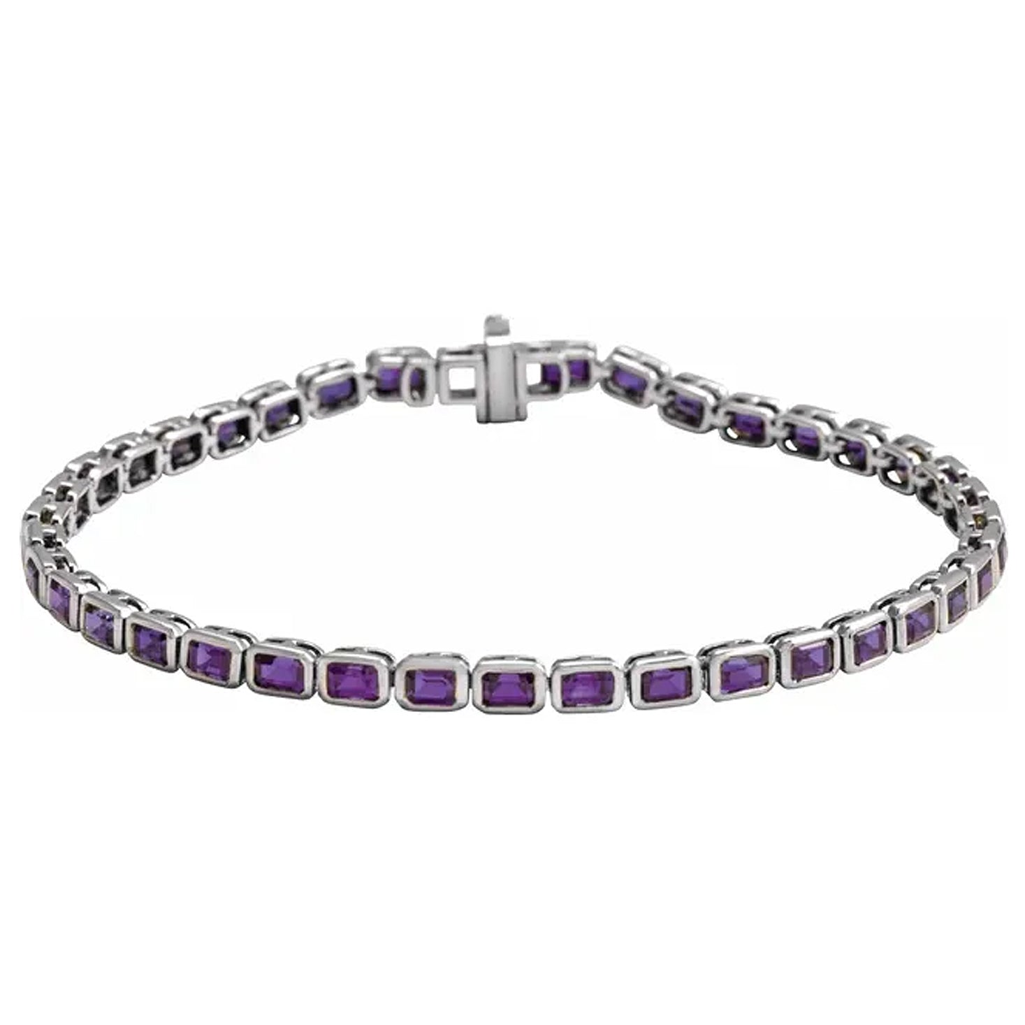 14K Yellow Gold Natural Gemstone Line Bracelet