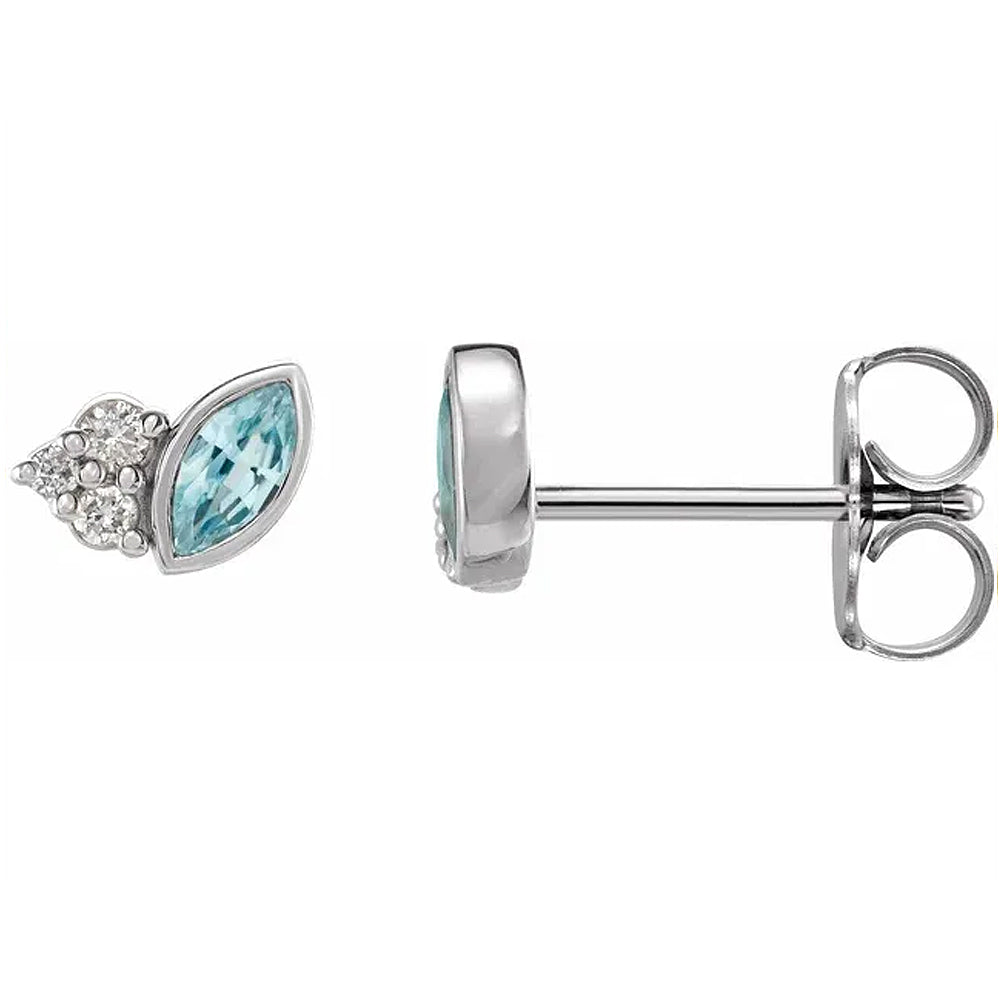 Natural Gemstone & .05 CTW Natural Diamond Earrings