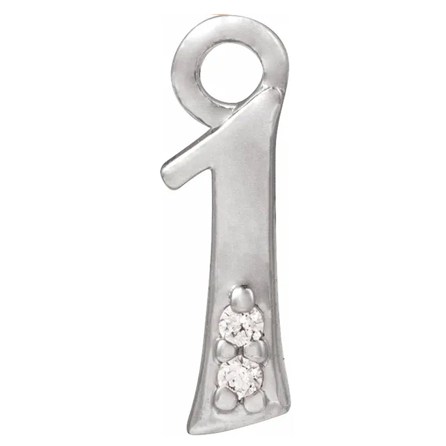 14K Gold .01 CTW Natural Diamond Numeral Dangle Charm