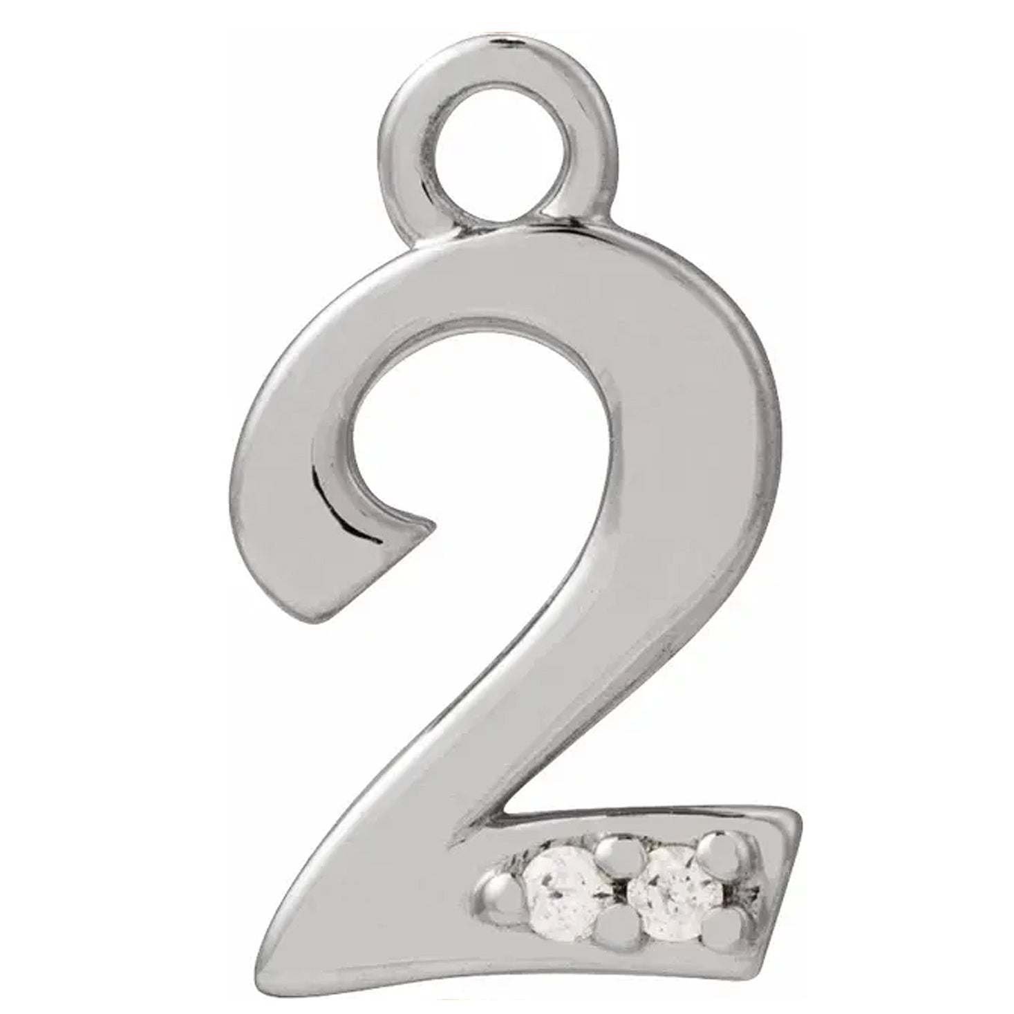 14K Gold .01 CTW Natural Diamond Numeral Dangle Charm