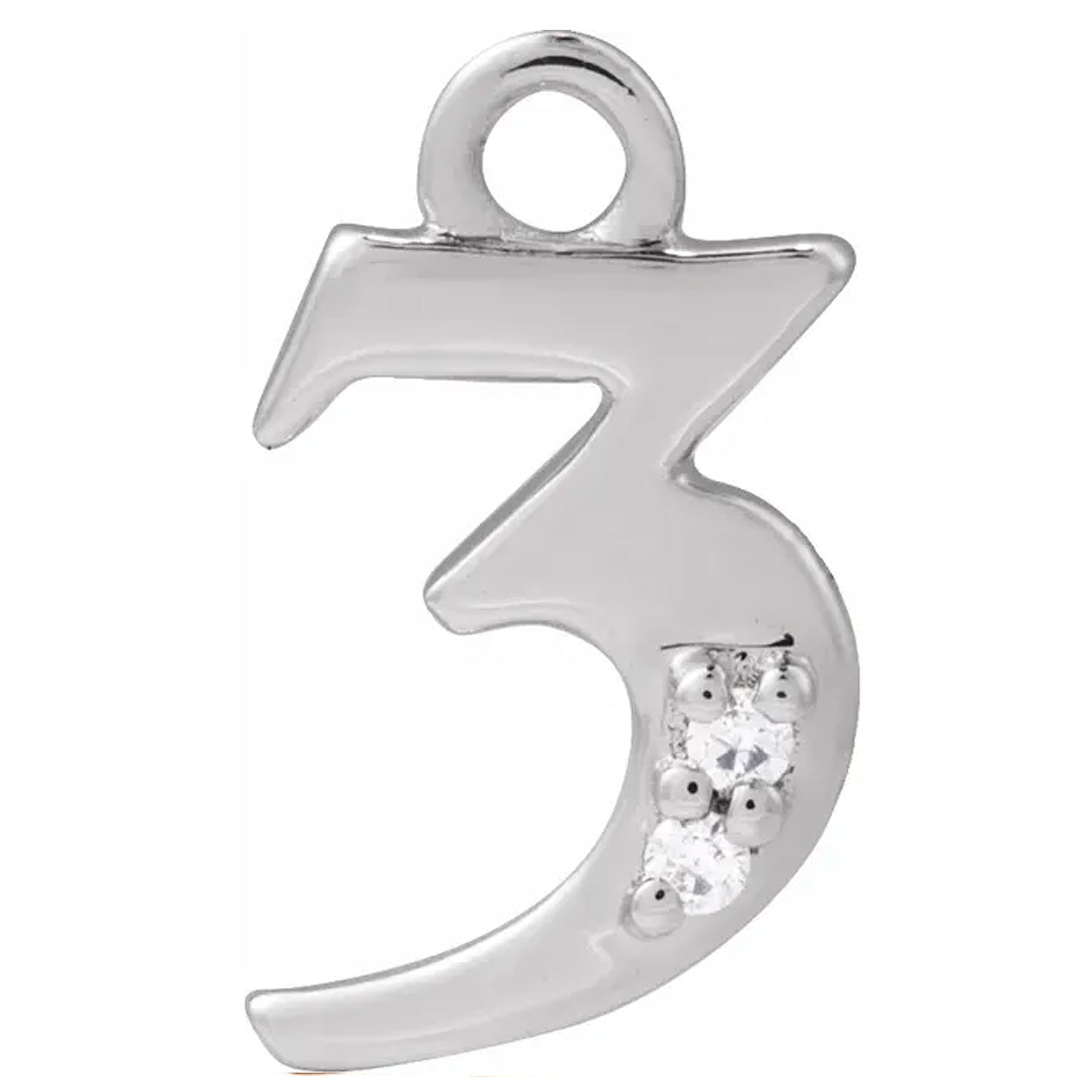 14K Gold .01 CTW Natural Diamond Numeral Dangle Charm