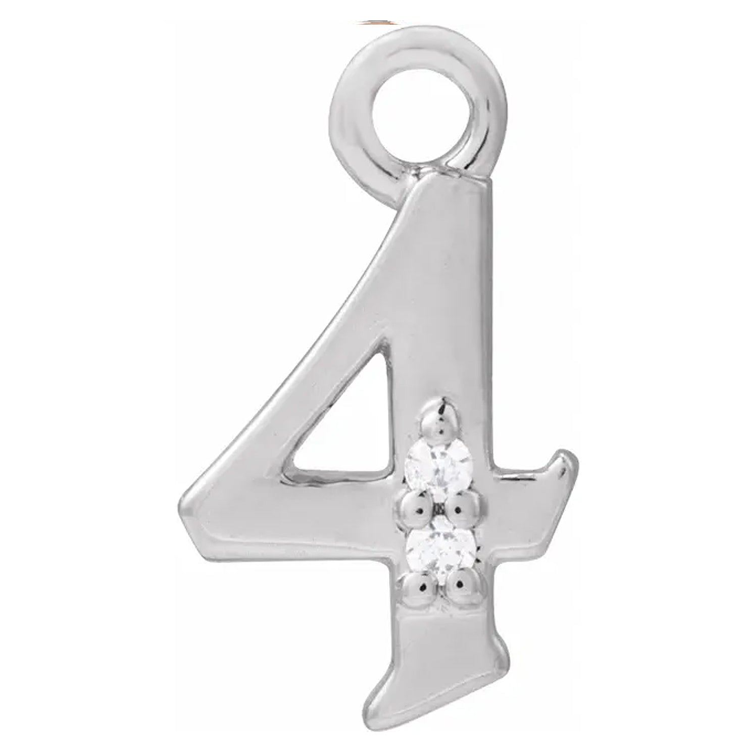 14K Gold .01 CTW Natural Diamond Numeral Dangle Charm