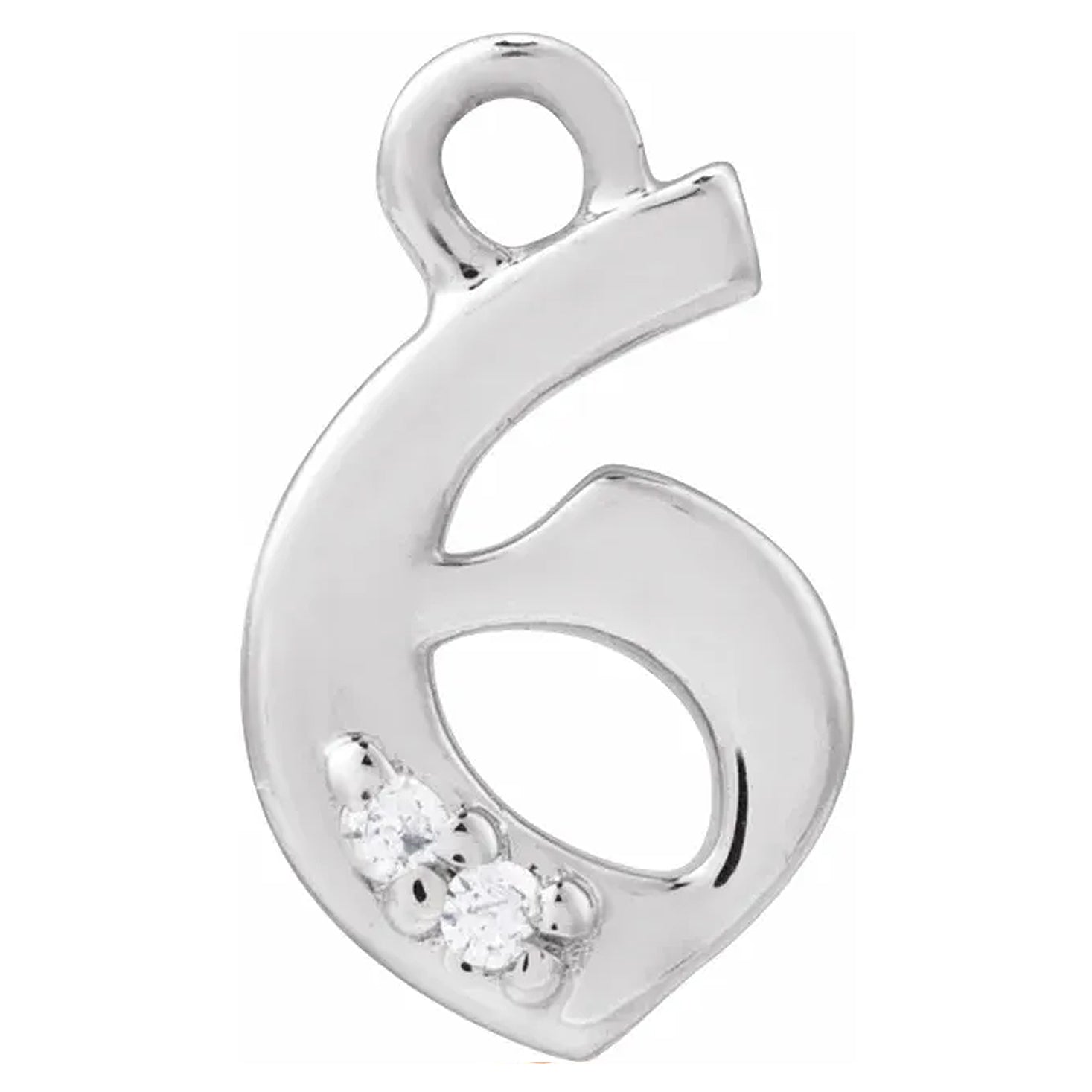 14K Gold .01 CTW Natural Diamond Numeral Dangle Charm