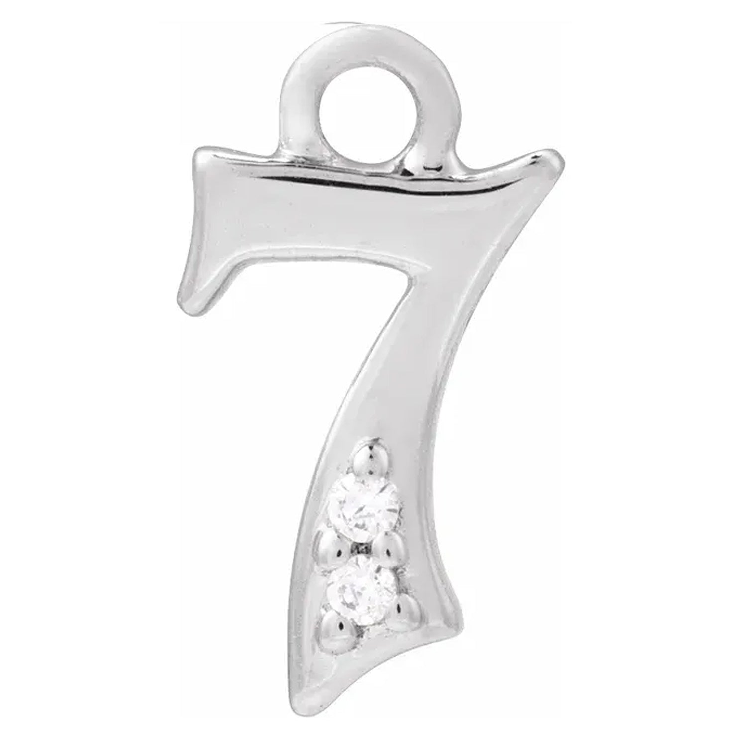 14K Gold .01 CTW Natural Diamond Numeral Dangle Charm