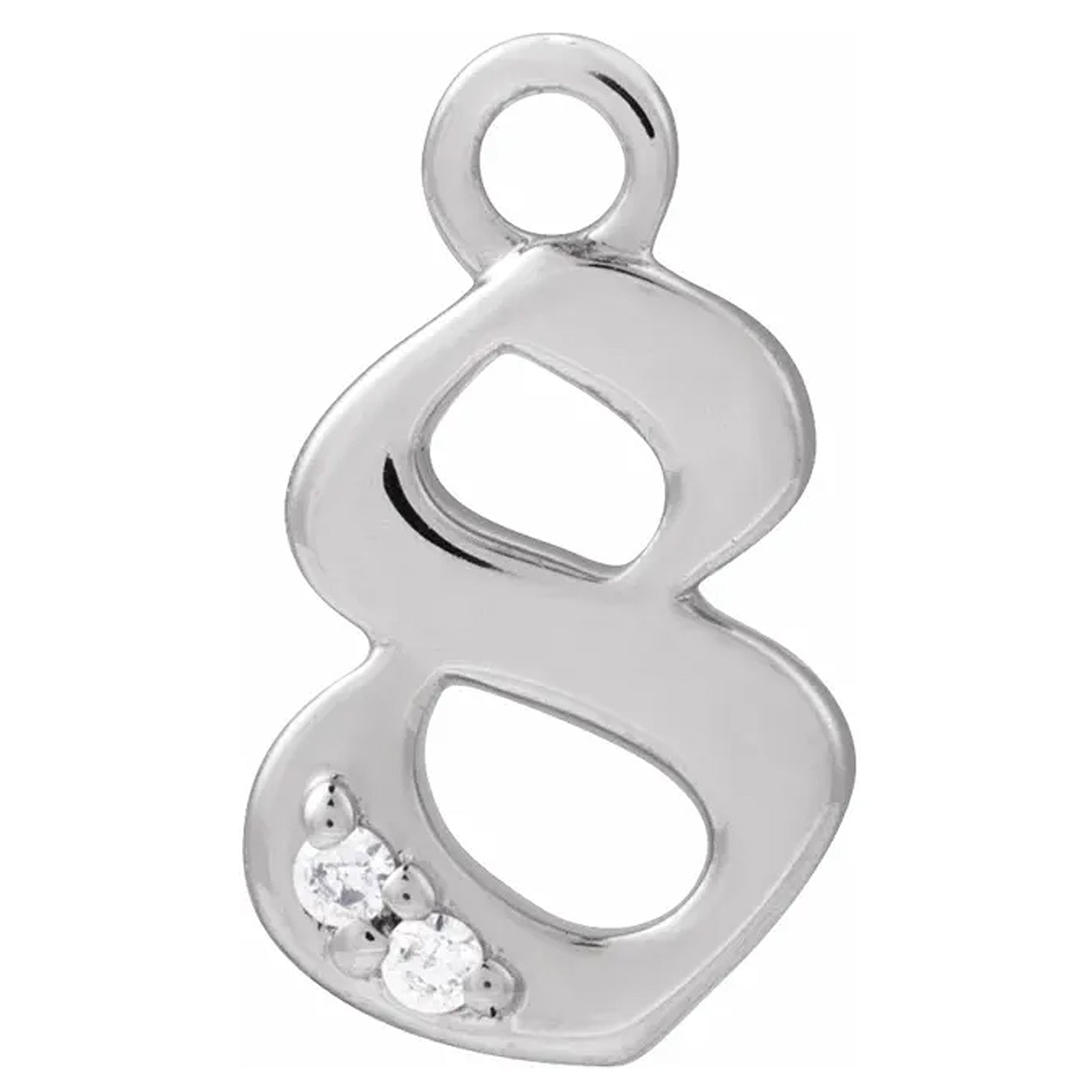 14K Gold .01 CTW Natural Diamond Numeral Dangle Charm