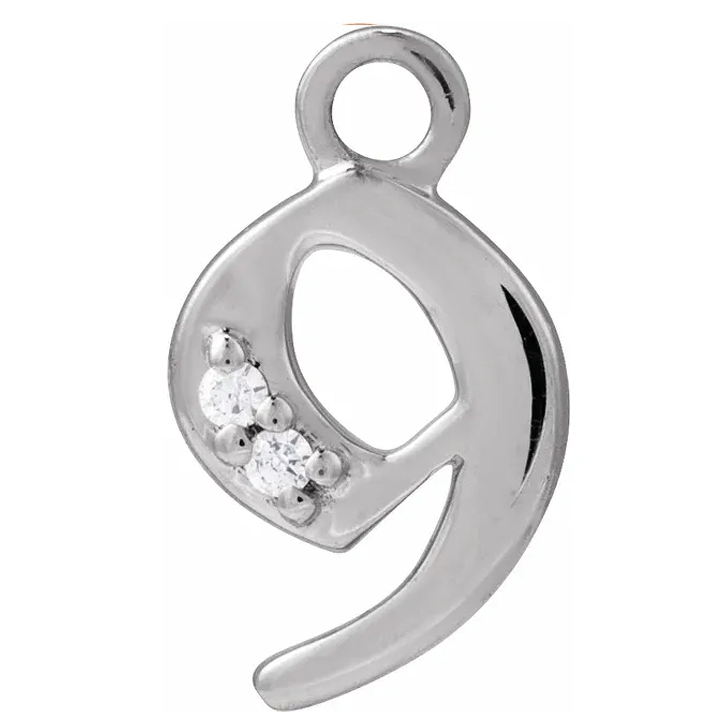 14K Gold .01 CTW Natural Diamond Numeral Dangle Charm
