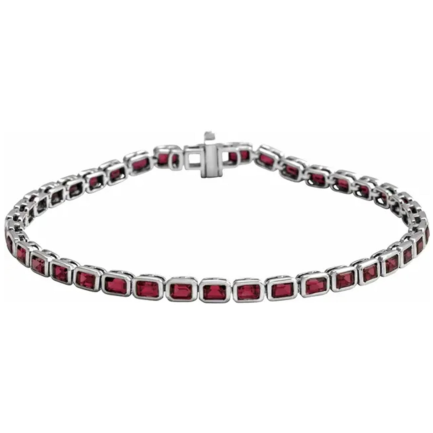 14K Yellow Gold Natural Gemstone Line Bracelet