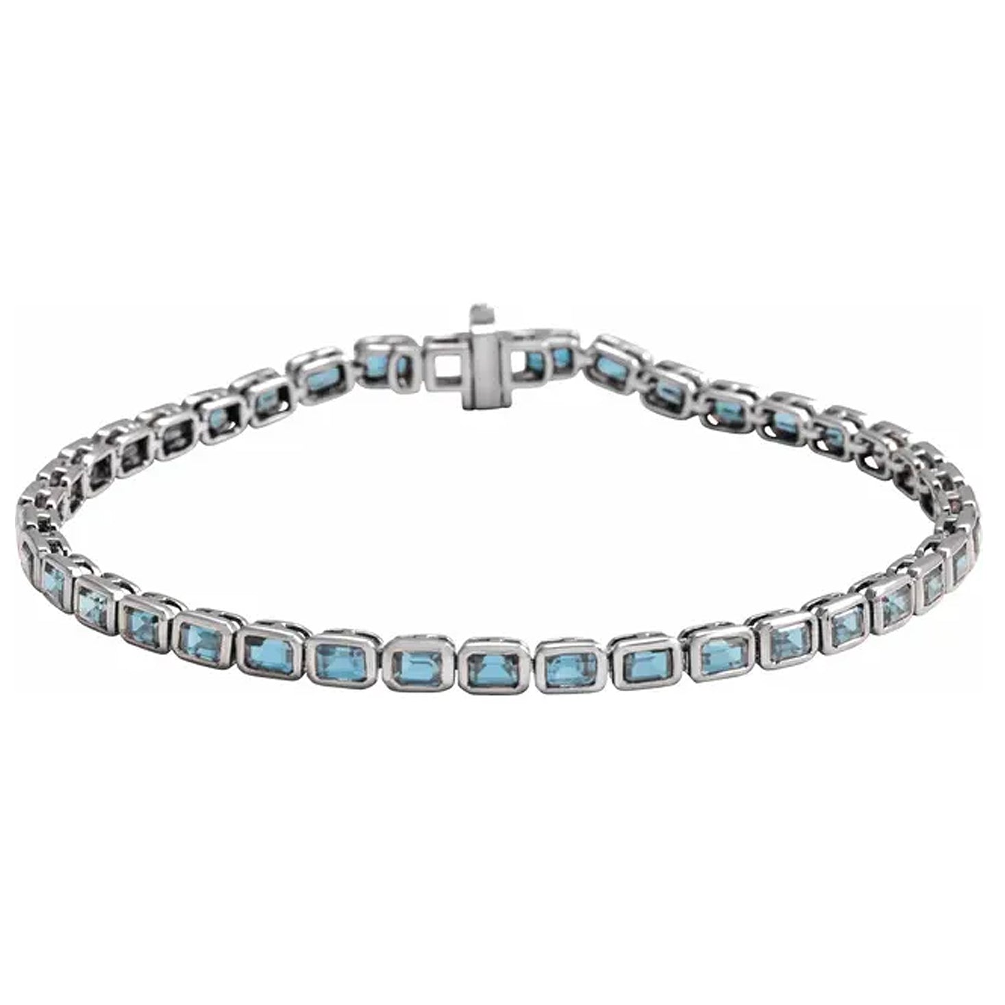 14K Yellow Gold Natural Gemstone Line Bracelet