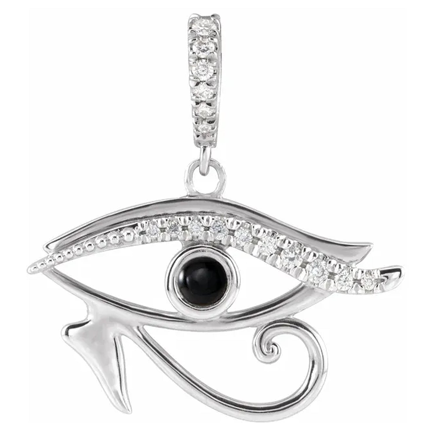 14K Gold Eye of Providence Natural Gemstone & Diamond Pendant