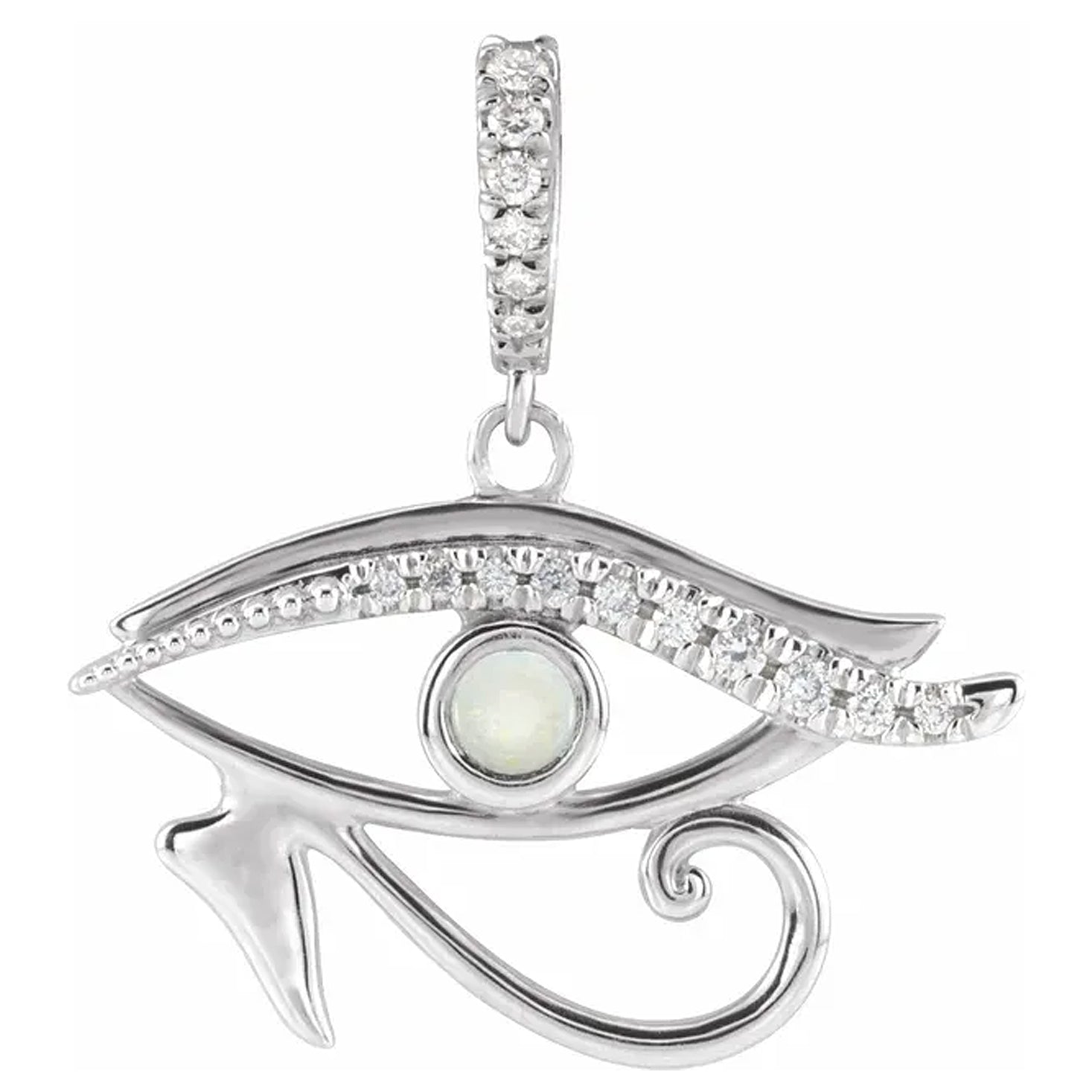 14K Gold Eye of Providence Natural Gemstone & Diamond Pendant